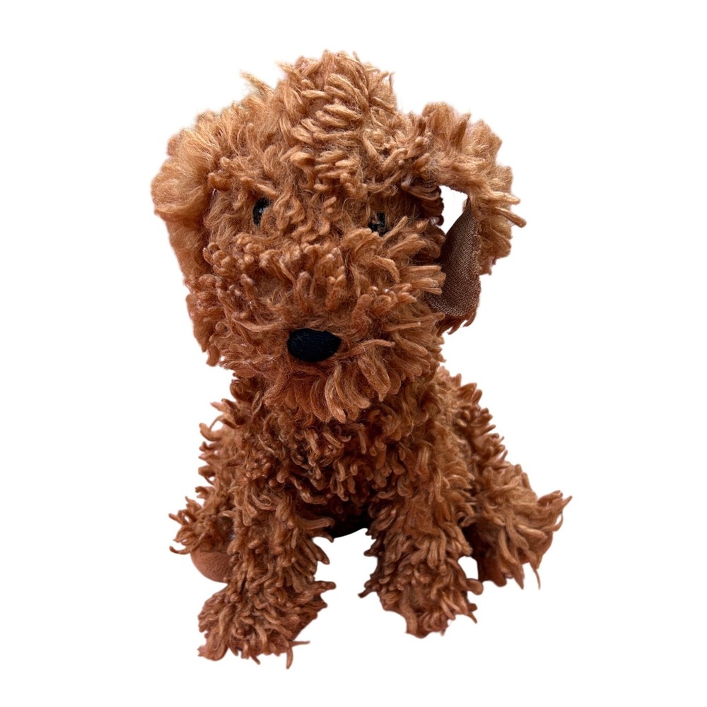 Jellycat Cooper Doodle Dog Plush Small Brown Shaggy Puppy Stuffed Animal